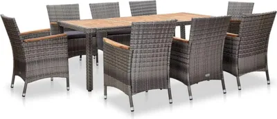 Immagine prodotto di Set di sedute da giardino Tidyard 9 pezzi, set di mobili da giardino in polyrattan, set da pranzo per 8 persone, tavolo da giardino con sedie, gruppo da giardino, set di sedute,