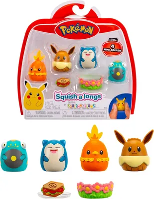 Obrázek produktu pro Squishmallows – Sada 4 figurek Squish-a-longs Pokémon SQAL0068