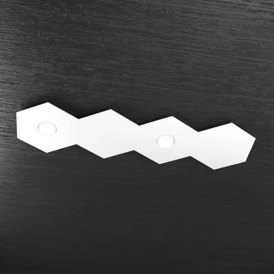 Immagine prodotto di Plafoniera Moderna 4 Moduli Hexagon Metallo Bianco 2 Luci Led 12X2W