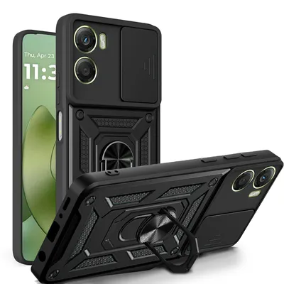 Produktbild von Outdoor Panzer Hülle für Motorola Moto G06 / G06 Power Handyhülle mit Kameraschutz Ringhalter Schwarz