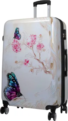 Produktbild von Hartschalen Reise Koffer Trolley mit Dehnfalte Motiv Asia Butterfly - Gr. XL
