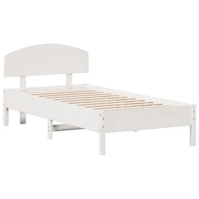 Produktbild von Massivholzbett ohne Matratze Weiß 75x190 cm Kiefernholz