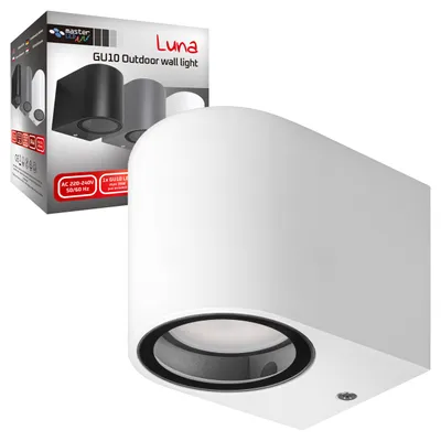 Produktbild von MasterLED Außenwandleuchte Luna GU10 IP44 Weiß, LED Wandleuchte für Hauswand & Eingangsbereich, Fassadenleuchte