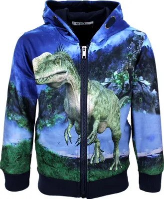 Produktbild von Babes & Binkies Sweatjacke Dinosaurier T-Rex blau - Farbe: Blau - Pullover - Kinder - Größe: 98/104