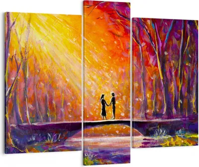 Produktbild von Bild auf Leinwand - Leinwandbild - Wald Baum Natur - 95x80cm - Wand Bild - Wanddeko - Wandbilder - Leinwanddruck - Bilder - Kunstdruck - Wanddekoration - Leinwand bilder - Wandkunst - CB95x80-3965