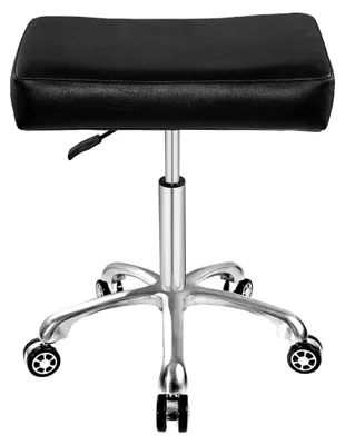 Produktbild von Hocker mit Rollen, höhenverstellbar, Drehstuhl, Drehhocker, Arbeitshocker, Bürohocker, Sitzhocker, Küchenhocker (Schwarz)