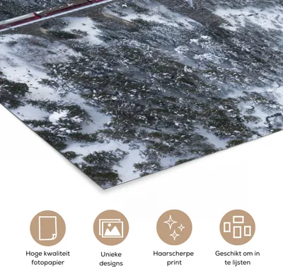 Produktbild von MuchoWow® Poster Zug durch die winterliche Landschaft der Schweiz aus der Vogelperspektive 120x80 cm - Bilder