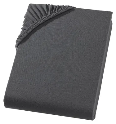 Produktbild von Jersey Spannbettlaken 120-130x200 cm Spannbettuch 100% Baumwolle Bettlaken, Anthrazit Dunkelgrau