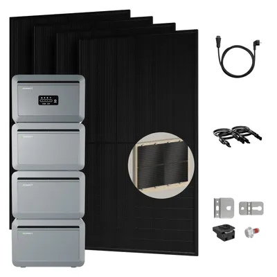 Produktbild von Powerness® Balkonkraftwerk NEXA 2000 Speicher, 3x NEXA2000E Erweiterungsakku, 4x500W Module, 4x Fischer Fassadenhalterung, 0% MwSt