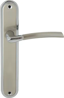 A single door handle with a long backplate, shown against a white background.