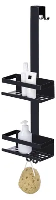 Produktbild von WENKO Duschcaddy Mod. Bribano duo hängendes Duschregal Edelstahl schwarz matt ro