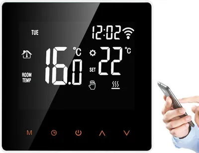 Produktbild von Tuya WiFi Smart Thermostat 3A, Wandthermostat mit programmierbarem LCD-Display, geeignet für Fußbodenheizung und Warmwasserversorgung