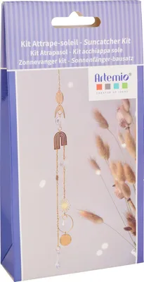 Produktbild von Dekoratives Suncatcher-Bastelset aus Glas und Metall, Regenbogenfarben, vollständiges Set