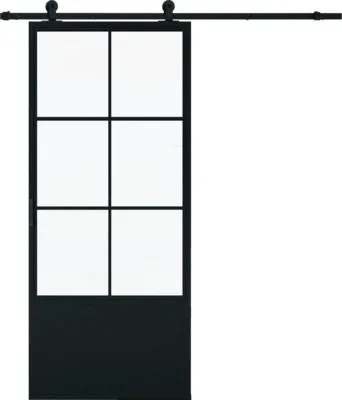 Produktbild von Pertura Schiebetür Komplett-Set Jarn 05 Satin 1000x2350 mm inkl. Laufschiene mit Rolle,Griff-Set