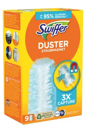 Image de Recharge de lingettes dépoussiérantes Swiffer Duster, 9 lingettes, Febreze