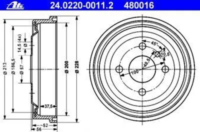 Produktbild von ATE Bremstrommel  24.0220-0011.2