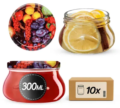 10 Einmachgläser 300 ml mit Schraubdeckel, luftdicht