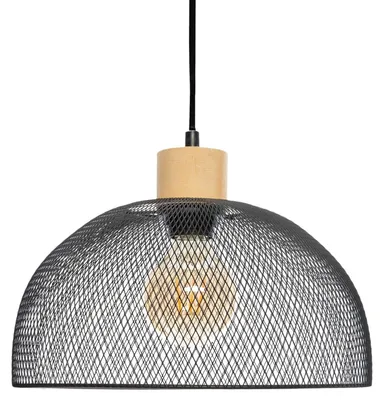 Produktbild von Glockenförmige Hängeleuchte aus Metall und Holz