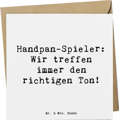 Produktbild von Mr. & Mrs. Panda Glückwunschkarte Spruch Handpan Spieler - Weiß - Geschenk, Instrument, Musik, Klappkarte, Harmonie, anlasskarte, Klänge, Klangschalen, Grußkarte, Musiker