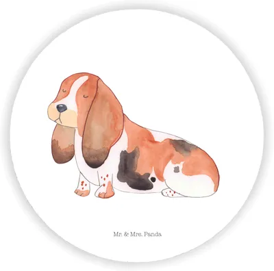 Produktbild von Mr. & Mrs. Panda magnet Hund Basset Hound - Weiß - Geschenk, Kühlschrankmagnet, haftmagnet, für kühlschrank, Sprüche, pinnwand, Süß, fotos, Kinderlos