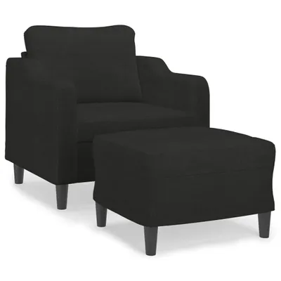 Obrázek produktu pro Křeslo s podnožkou černé 60 cm textil