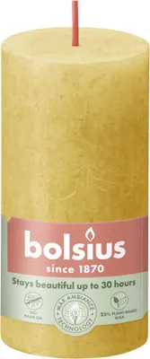 Produktbild von Bolsius Rustik Stumpenkerze honigwabengelb, Höhe: 10 cm, Ø 5 cm