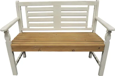 Produktbild von Gartenbank Senja im Landhausstil, 118 cm breit, 89 cm hoch, 50 cm tief, Sitzhöhe 45 cm