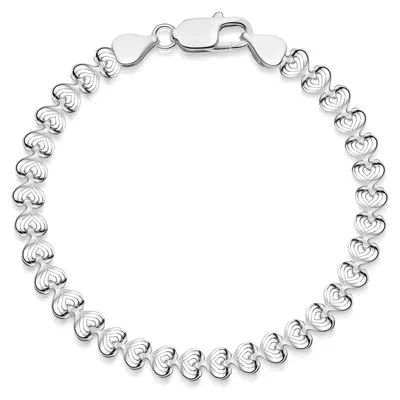 Produktbild von MATERIA Damen Armband Silber 925 Herzkette Armkette 5mm mit Geschenk Schmuckschachtel - Germany SA-73