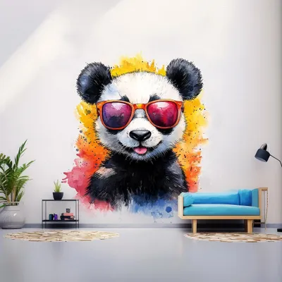 Babypanda mit Sonnenbrille – Decords Wandtattoo, Produktansicht 1
