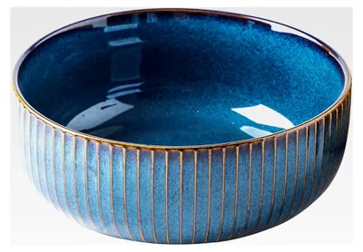 Produktbild von Keramische Salatschüssel, 1800ML, große Porzellan-Schüssel oder Suppenschüssel, 21cm, blau