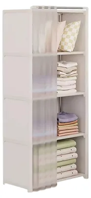 Immagine prodotto di Armadio, design spazioso, tende antipolvere, BIANCO