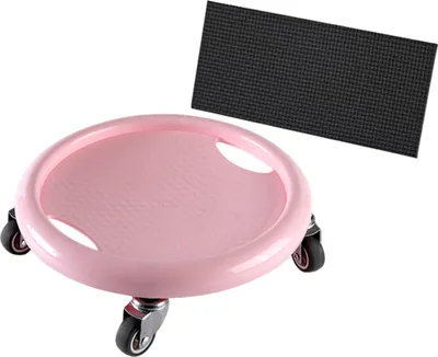 Produktbild von Bauchmuskeltrainer mit Kniematte, 360° drehbar, für Männer und Frauen, Core-Training, Bauchmuskeltrainingsbrett mit 4 Rollen, Heimfitnessgerät