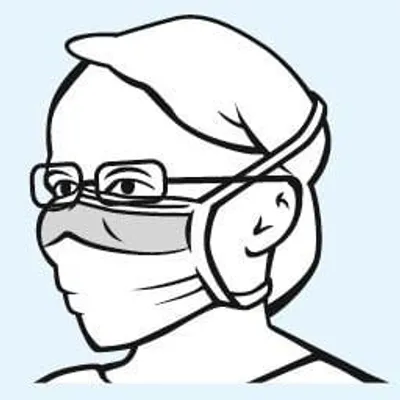 Produktbild von Foliodress mask Comf.anti fogging Typ II Op-M.grün 50 St
