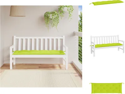Zdjęcie produktu dla vidaXL Poduszka na ławkę ogrodową Jasnozielona 150x50x7 cm Tkanina Oxford - Poduszka na siedzisko