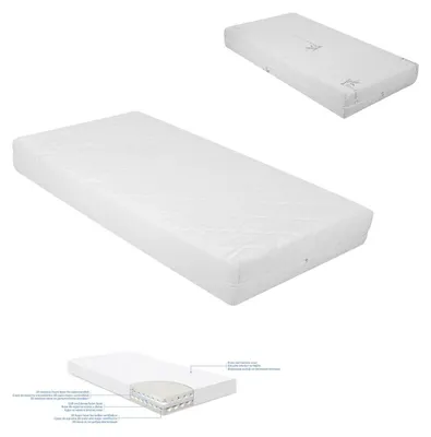 Produktbild von Kikkaboo Babybett Matratze Air Sense 120 x 60 x 14 cm Bezug abnehmbar, 3D Schaum weiß