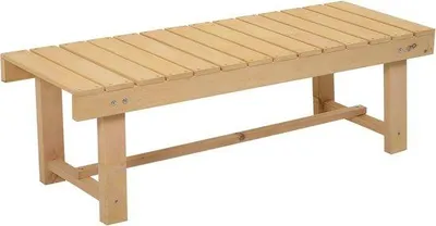 Image de Banc rustique en bois 2 places, résistant aux intempéries, 110 cm