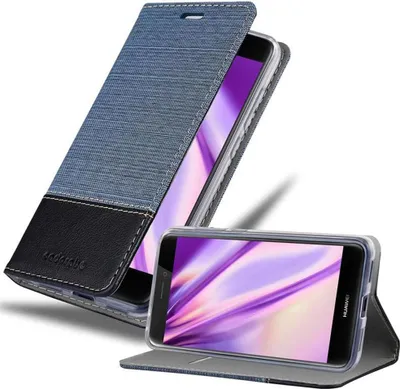 Produktbild von Cadorabo Hülle für Huawei P8 LITE 2017 / P9 LITE 2017 Schutzhülle in Blau Handy Hülle Etui Book Case Cover