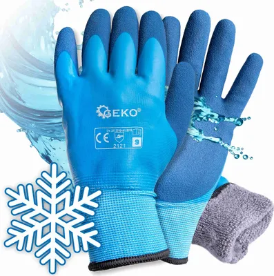 Obrázek produktu pro GEKO Voděodolné, zimní pracovní rukavice, bavlna - latex, velikost 9 - G75043
