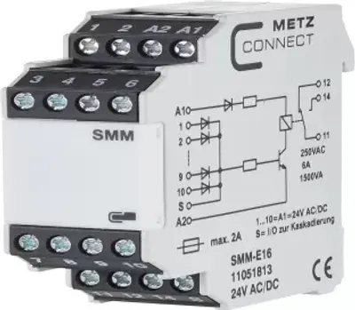 Produktbild von METZ CONNECT SMM-E16 Leistungsrelais Weiß (11051813)