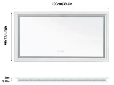 Zdjęcie produktu dla Lustro do łazienki - lustro LED - lustro z oświetleniem - lustro dotykowe - lustro antyfogowe