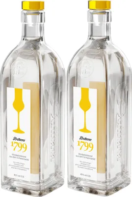 Produktbild von Sutterer 1799 2er Set Mirabellenbrand 2x 0,5L (40% Vol) Obstbrand aus dem Schwarzwald - [Enthält Sulfite]