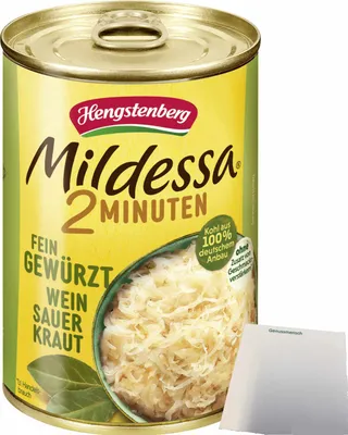 Produktbild von Hengstenberg Mildessa 2 Minuten Weinsauerkraut (400g Dose) + usy Block