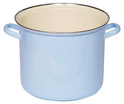 Emaille Kochtopf 24 cm, 8 Liter, ohne Deckel, Blau