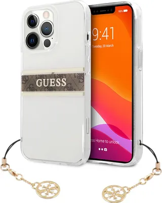 Obrázek produktu pro Guess, Pouzdro pro Apple iPhone 13 Pro Stripe Charm, hnědé