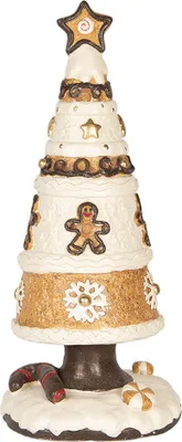 Produktbild von Clayre & Eef Weihnachtsdekorationsfigur Weihnachtsbaum Ø 24x51 cm Braun Beige Keramikmaterial
