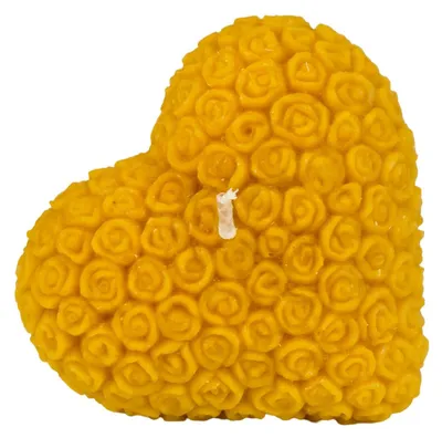 Immagine prodotto di Candela "Cuore di Rosa", realizzata al 100% con cera d'api naturale