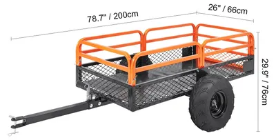 Imagen del producto de Remolque - Remolque para jardín - Remolque basculante - Remolque para cortacésped - Remolque para vehículos todo terreno (ATV) - Capacidad de carga de 15 pies cúbicos