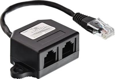 Image de InLine® répartiteur ISDN, 2x RJ45 BU, 15cm câble, avec résistances terminales, montable