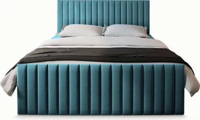 Produktbild von Masseno Boxspringbett ARION 180x200 cm Komplett-Set mit Bonell Matratze und Topper, Polsterbett mit Bettkästen -Blau, KRONOS 13