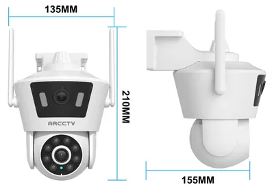 Obrázek produktu pro Bezpečnostní kamera – Wi-Fi dome kamera – 4 MP – Dvojitý objektiv – Inteligentní sledování – Barevné noční vidění – IP66 – Obousměrný audio systém